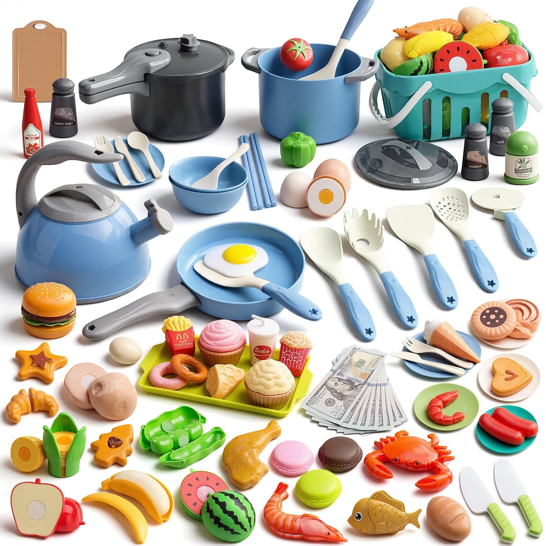 Kids’ Pretend Cooking Playset with Food & Cookware