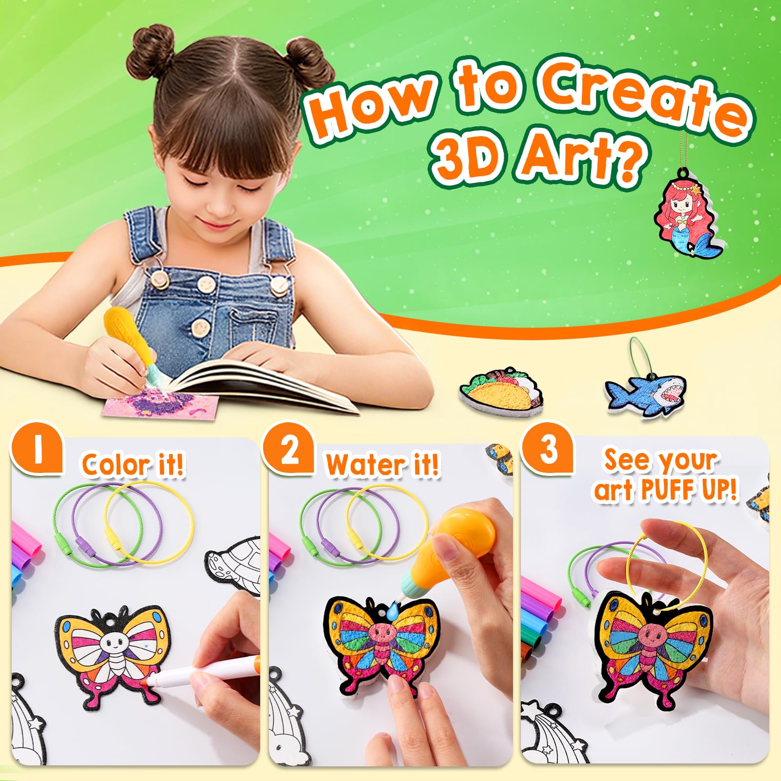 JMMICO 81-Piece 3D Puff Paint Art Set for Ages 4–8