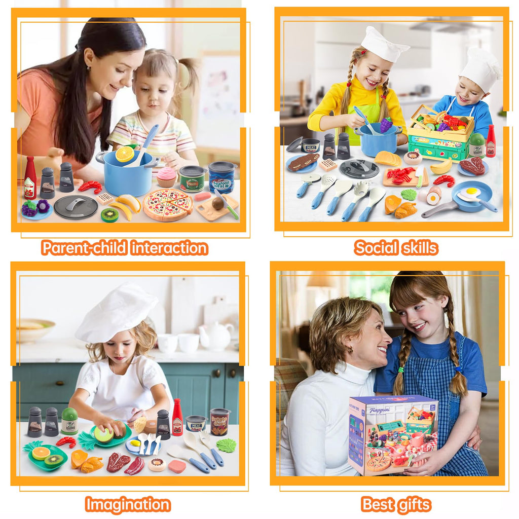 Kids’ Pretend Cooking Playset with Food & Cookware