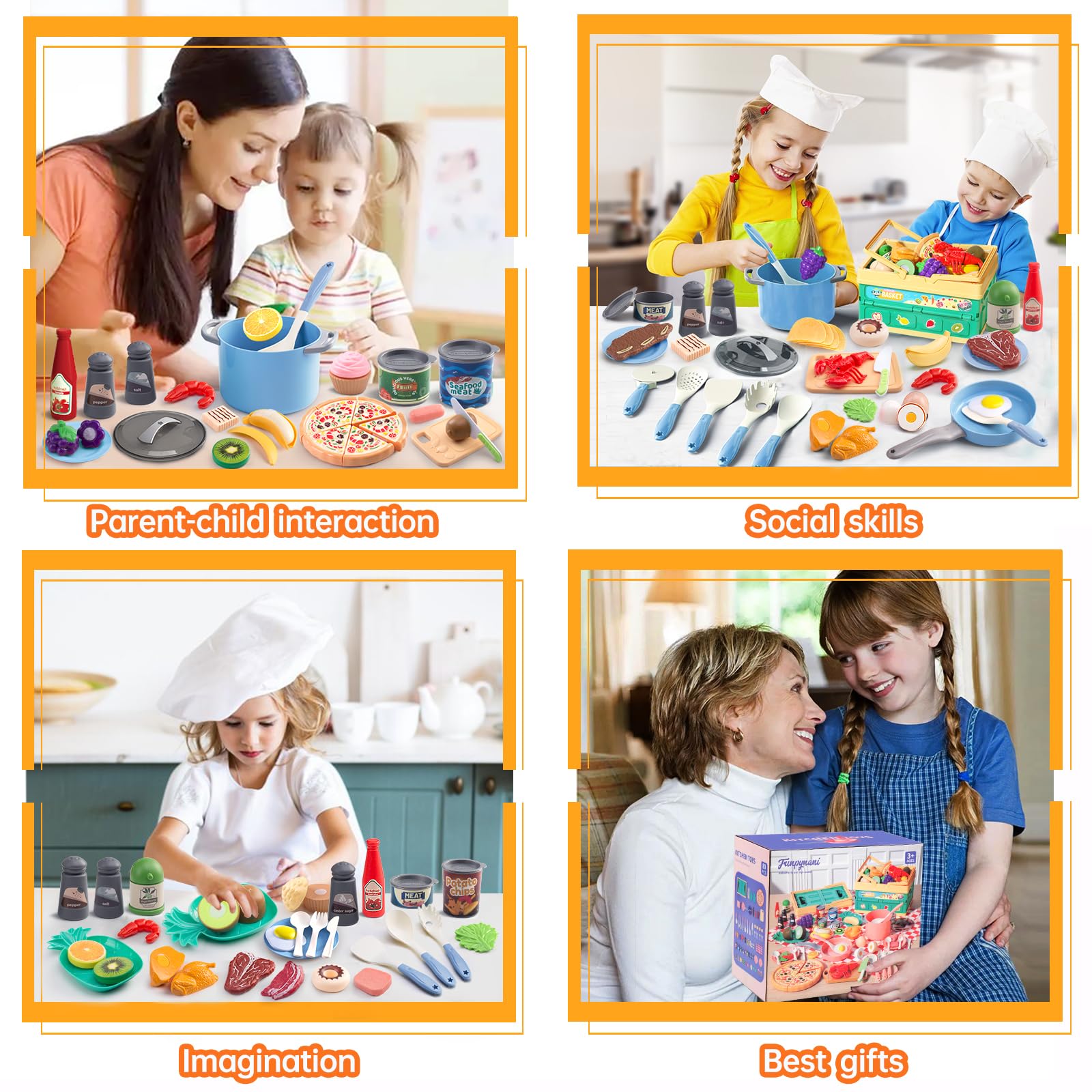 Kids’ Pretend Cooking Playset with Food & Cookware