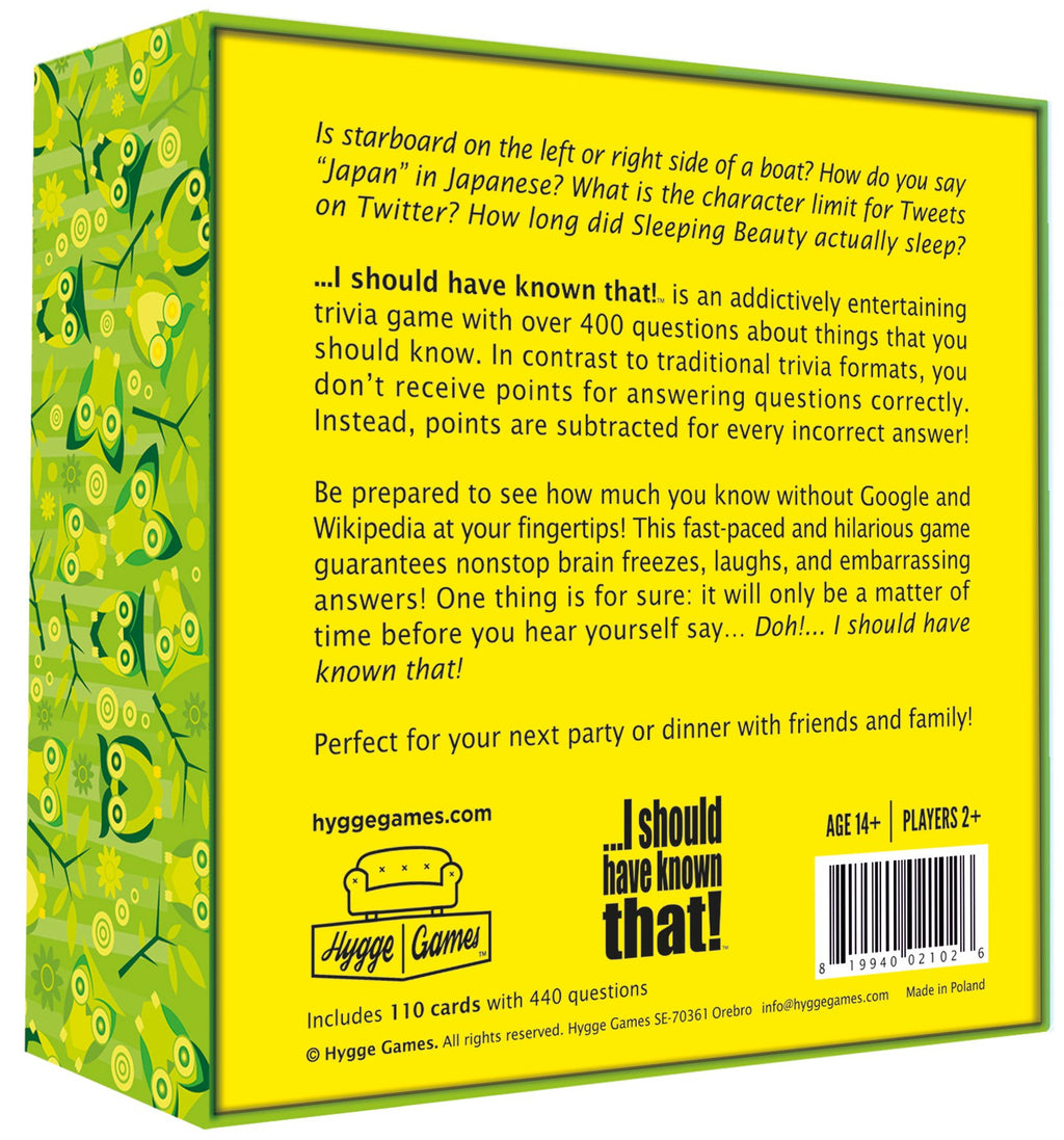 I Should Have Known That! Family Trivia Card Game