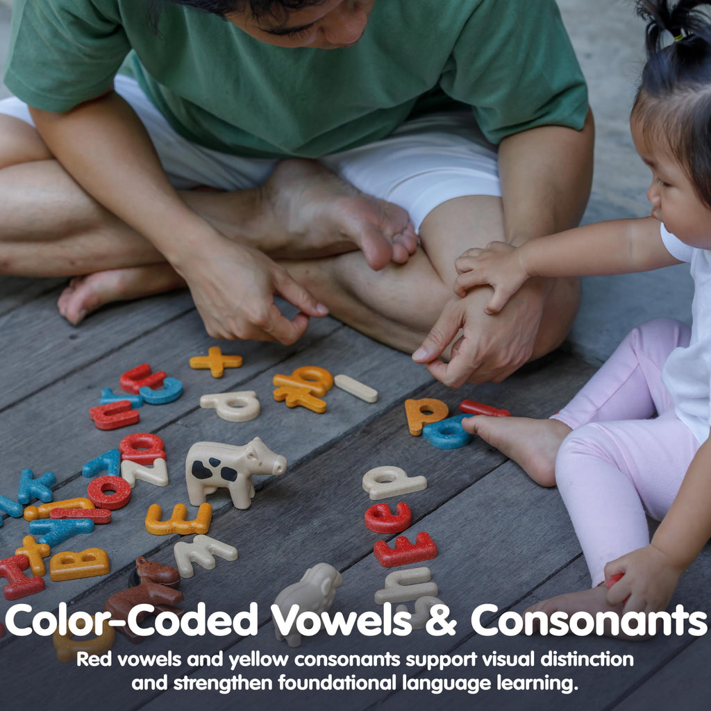 PlanToys Wooden A–Z Alphabet & Hand Sign Learning Toy