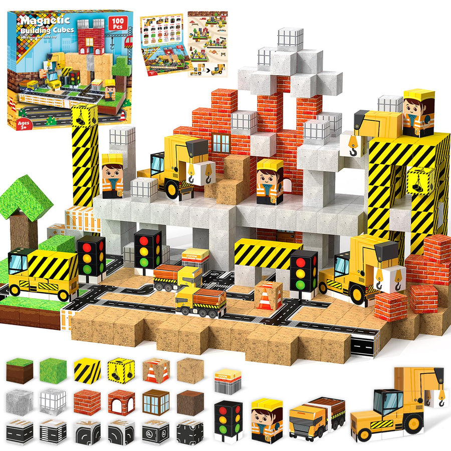 ToyUnited 100-Piece Magnetic Building Blocks STEM Set