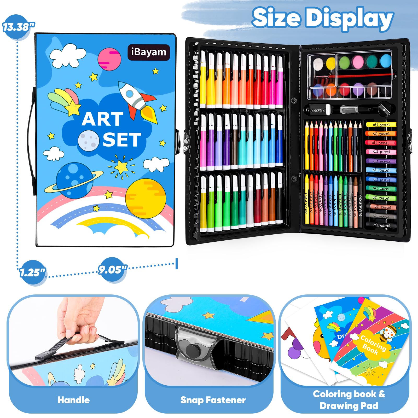 iBayam 139-Piece Drawing, Painting & Coloring Art Set