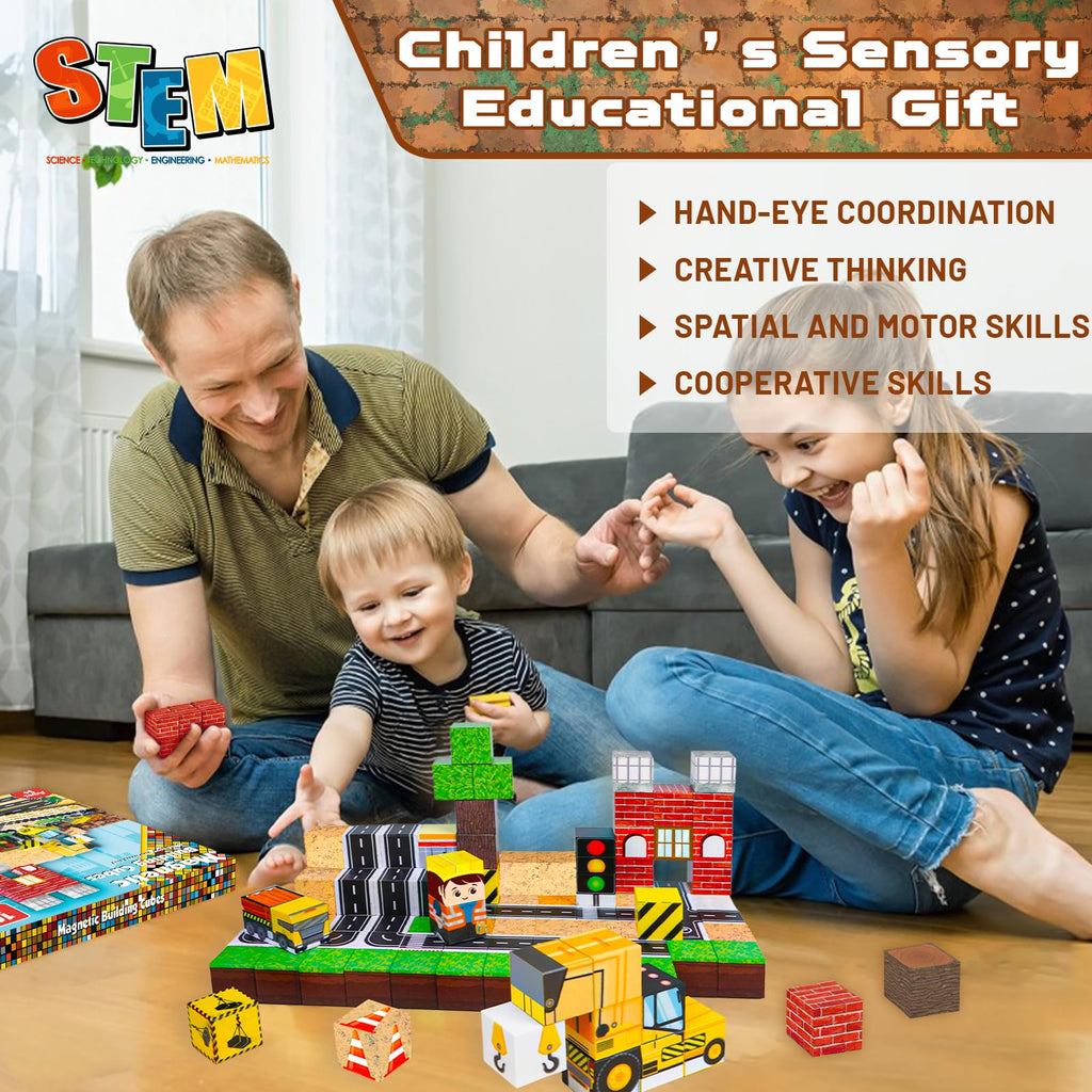 ToyUnited 100-Piece Magnetic Building Blocks STEM Set