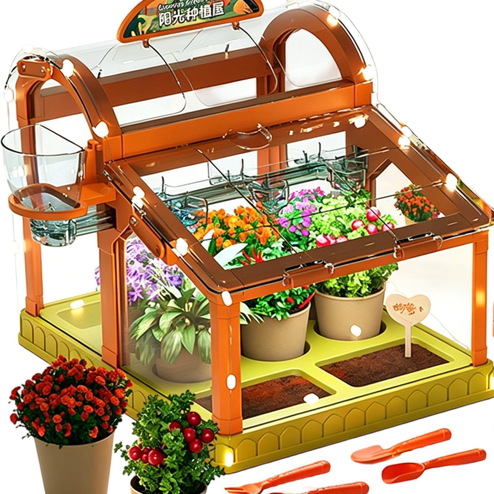 Kids’ Greenhouse Growing Kit with LED Grow Lights