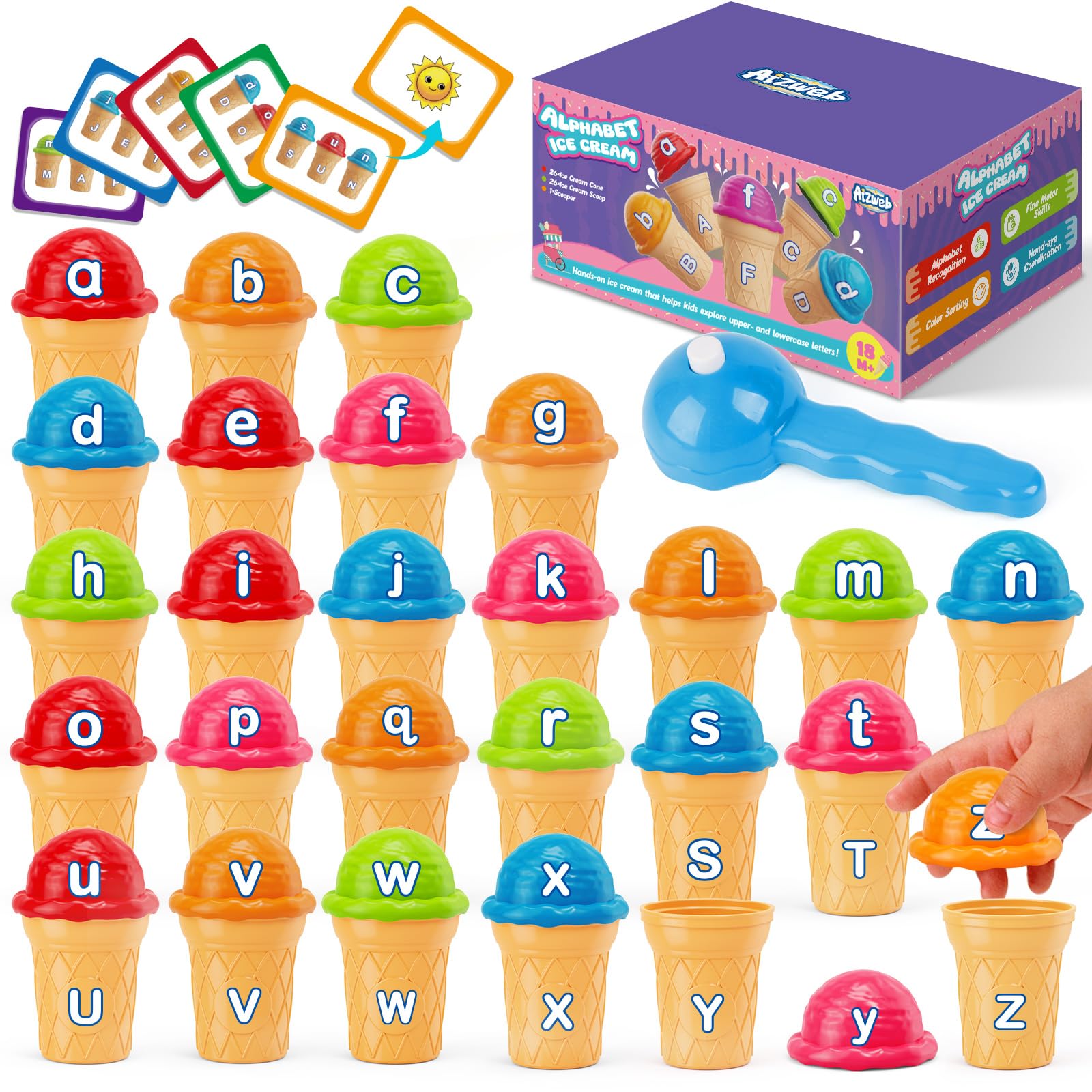 Aizweb Ice Cream Pretend Play Toy Set for Kids