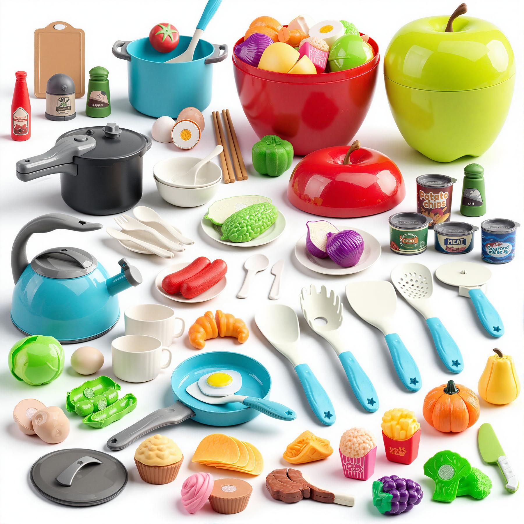 Kids’ Pretend Cooking Playset with Food & Cookware
