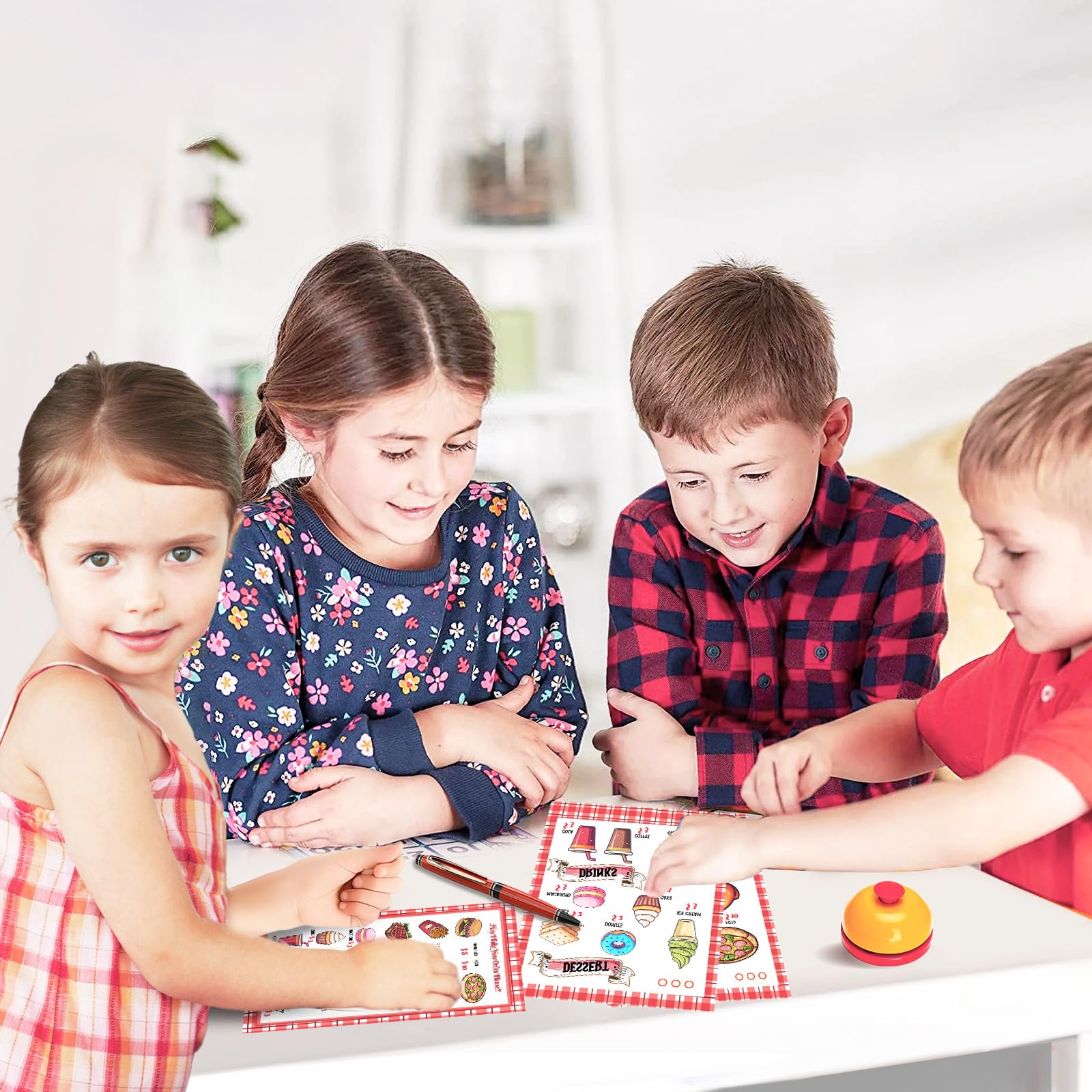 Kids’ Restaurant Server Role-Play Set with Costume & Food