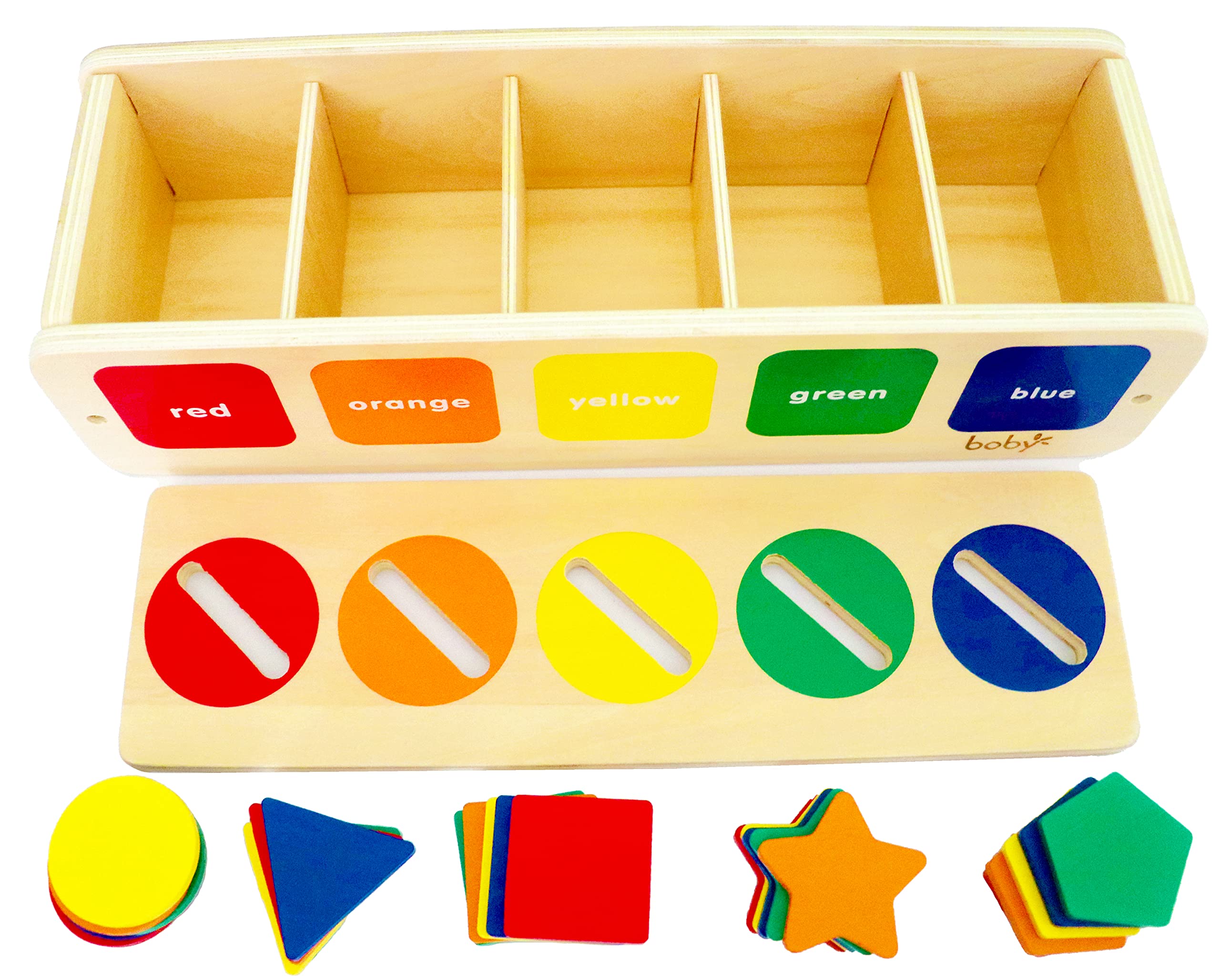 Dailyfunn Wooden Montessori Sorting Box for Toddlers