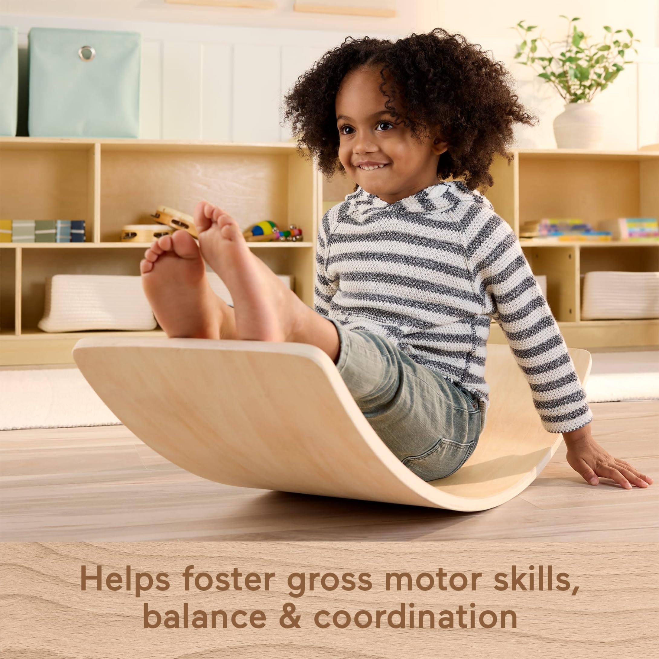 Fisher-Price Montessori Wood Balance Board for Ages 3+