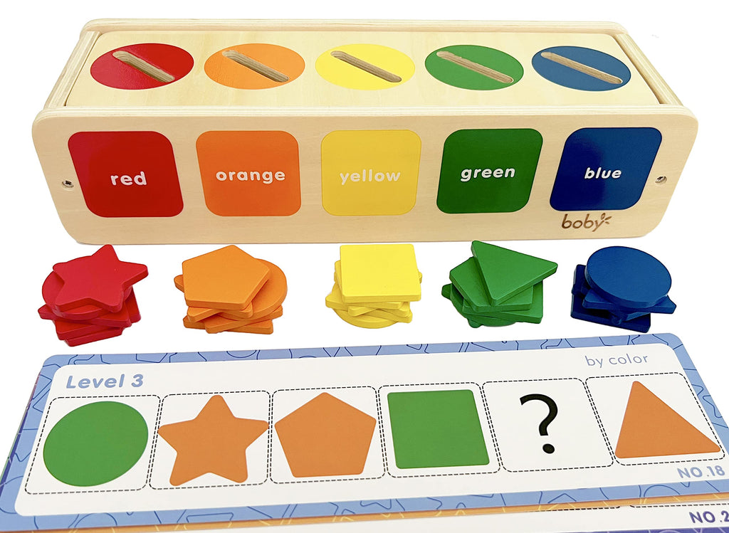 Dailyfunn Wooden Montessori Sorting Box for Toddlers