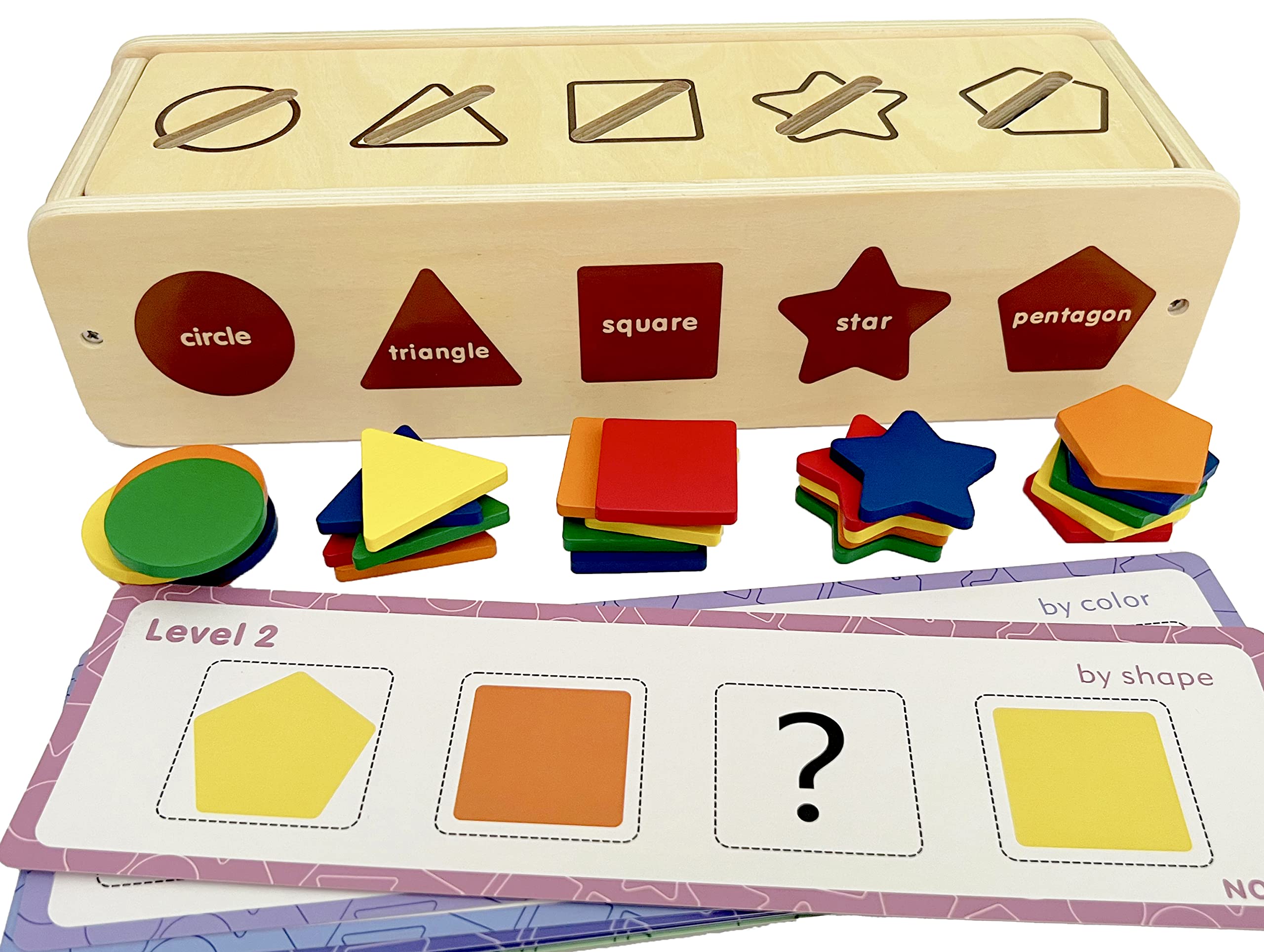 Dailyfunn Wooden Montessori Sorting Box for Toddlers