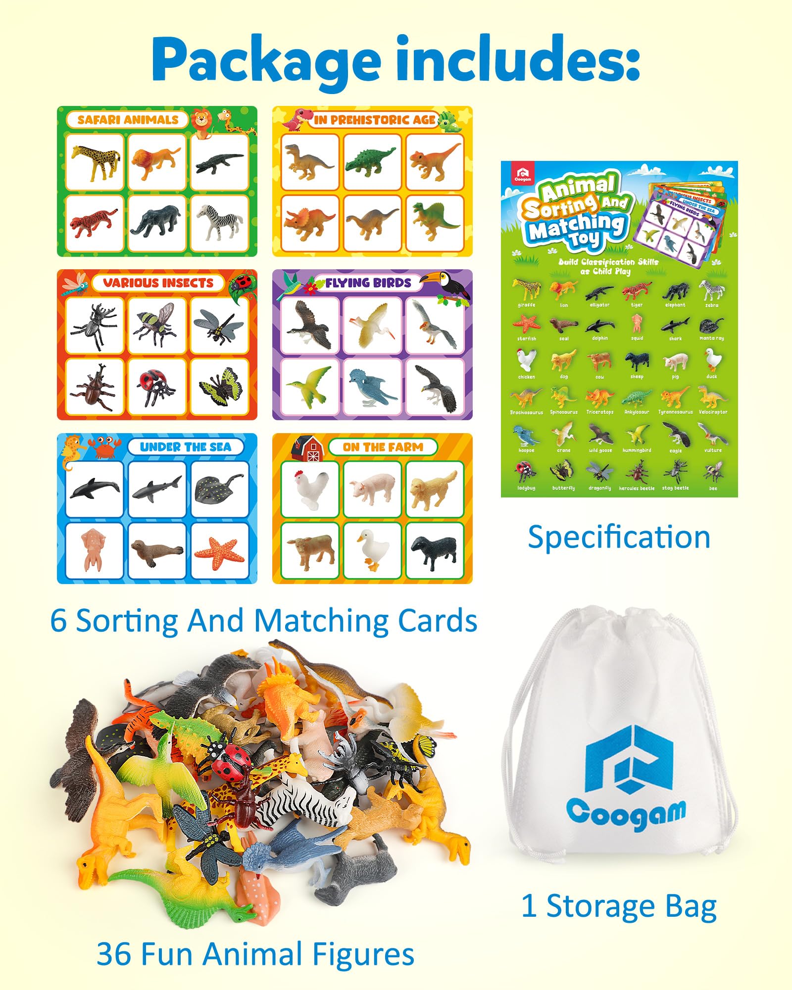 Coogam Montessori Sorting & Fine Motor Toy for Toddlers