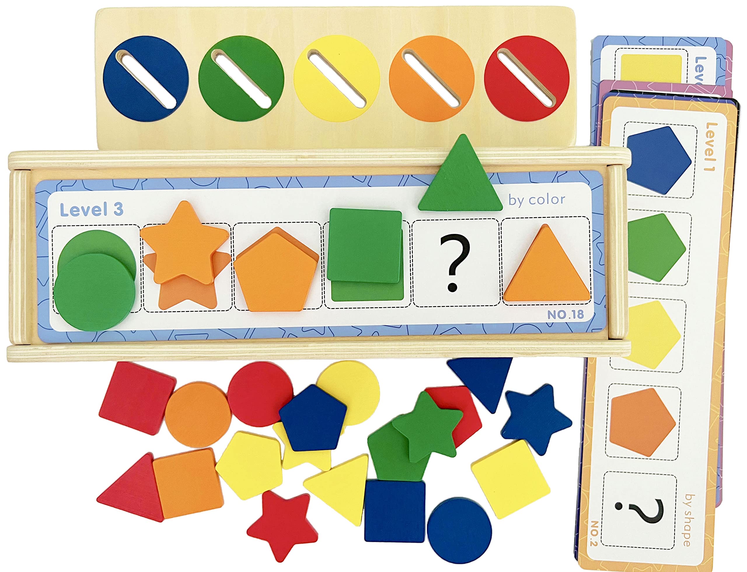 Dailyfunn Wooden Montessori Sorting Box for Toddlers