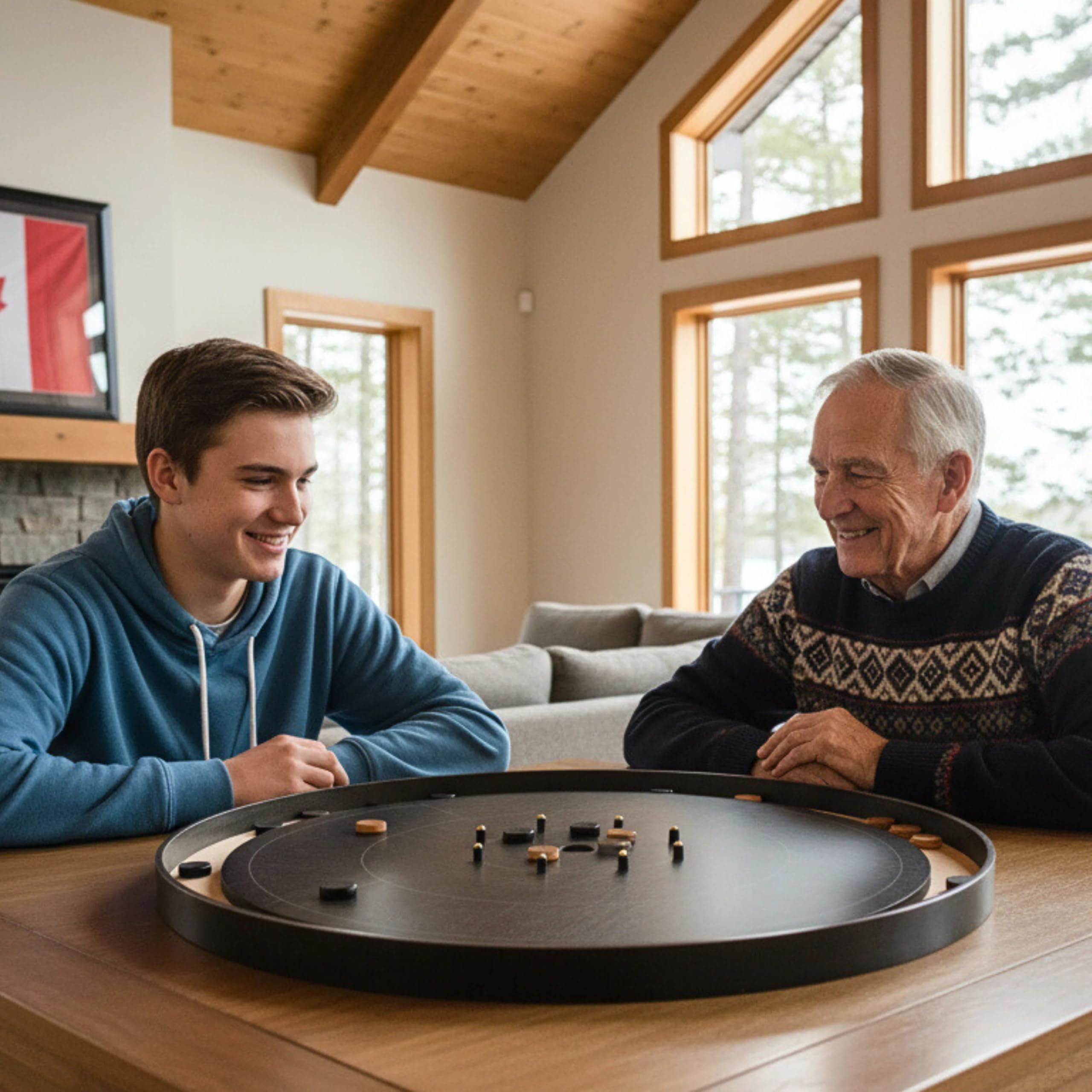 The Gray Maple Tournament Crokinole Board Game Bundle