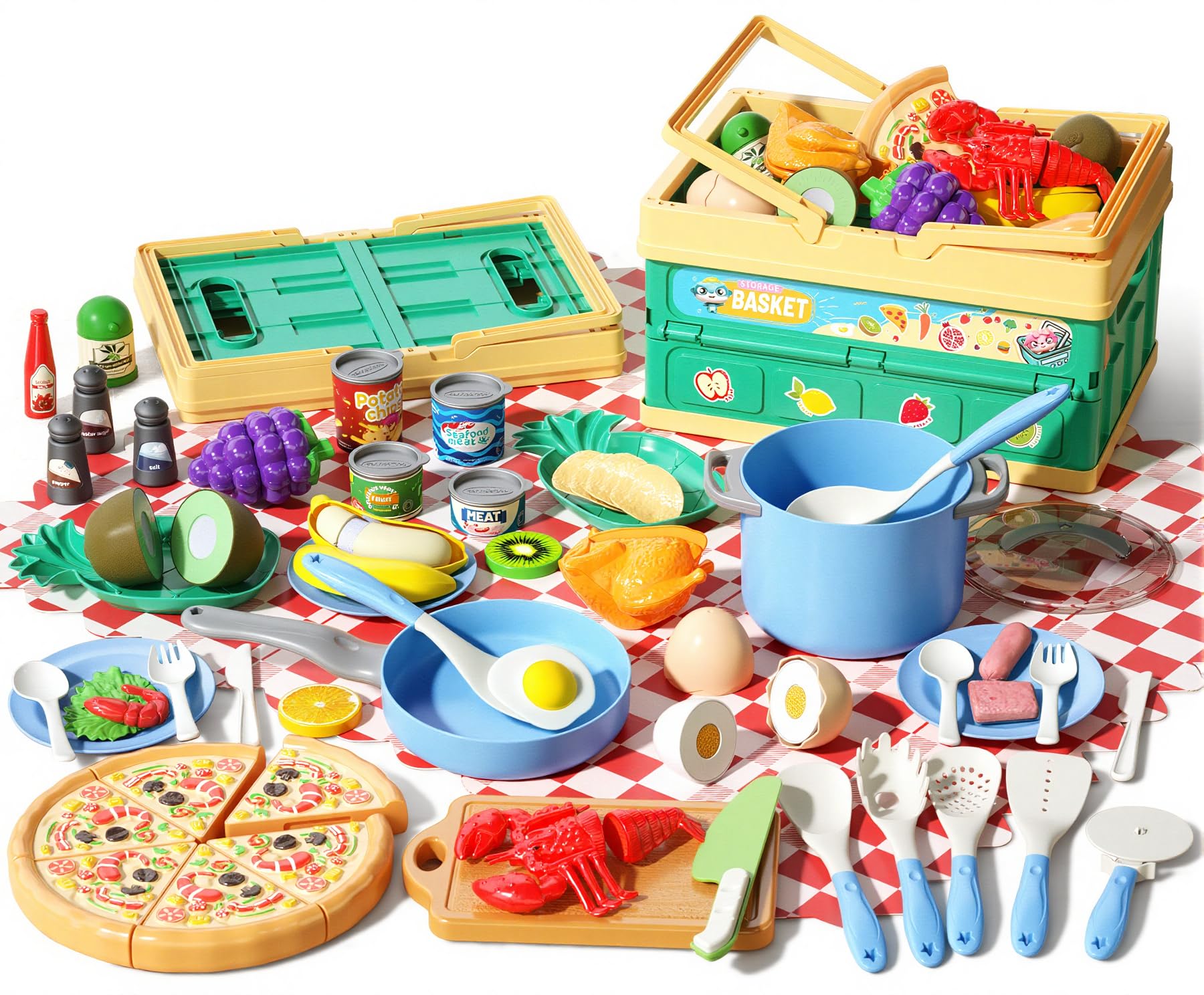 Kids’ Pretend Cooking Playset with Food & Cookware