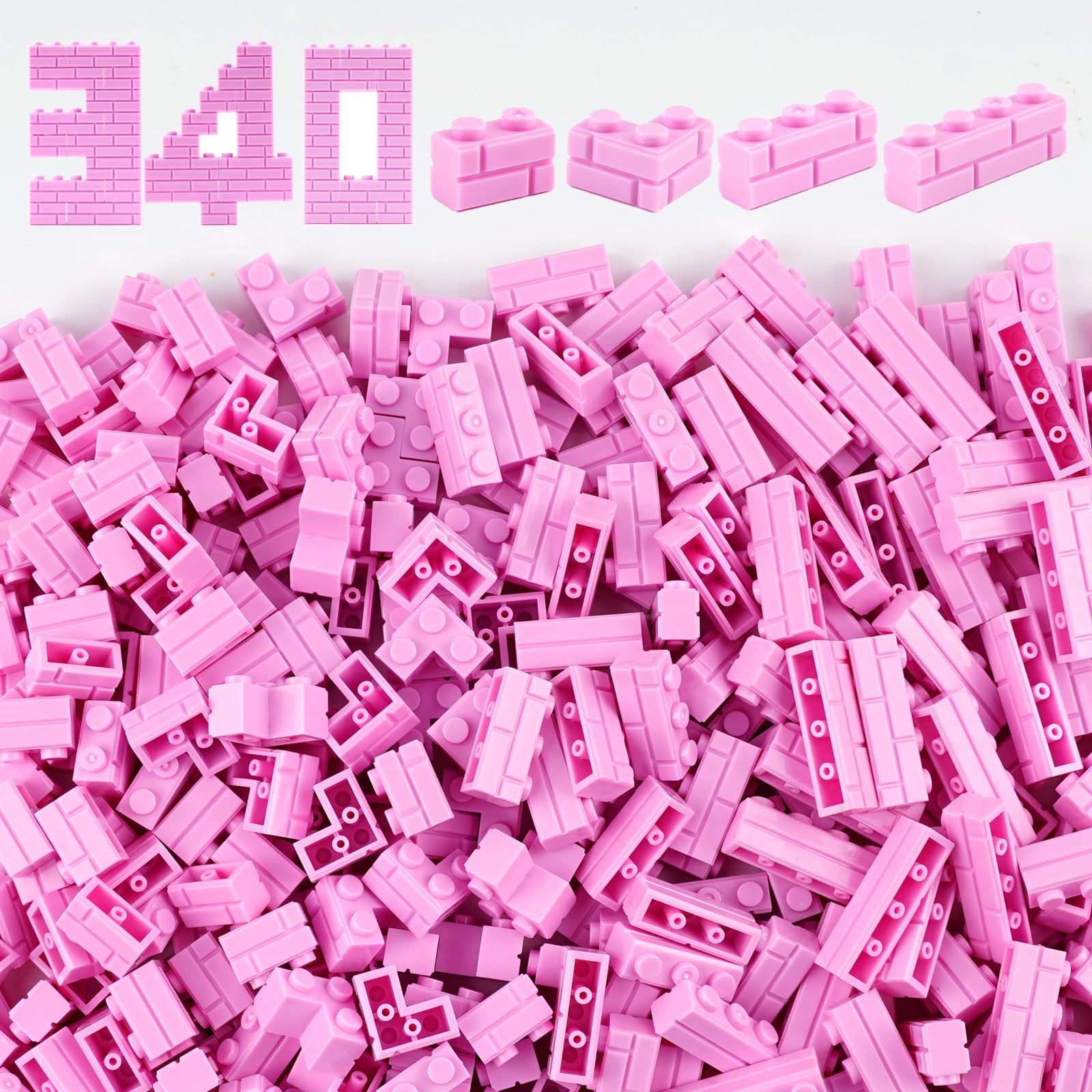 WSRYLTCH 340-Piece Masonry Wall Building Blocks Set