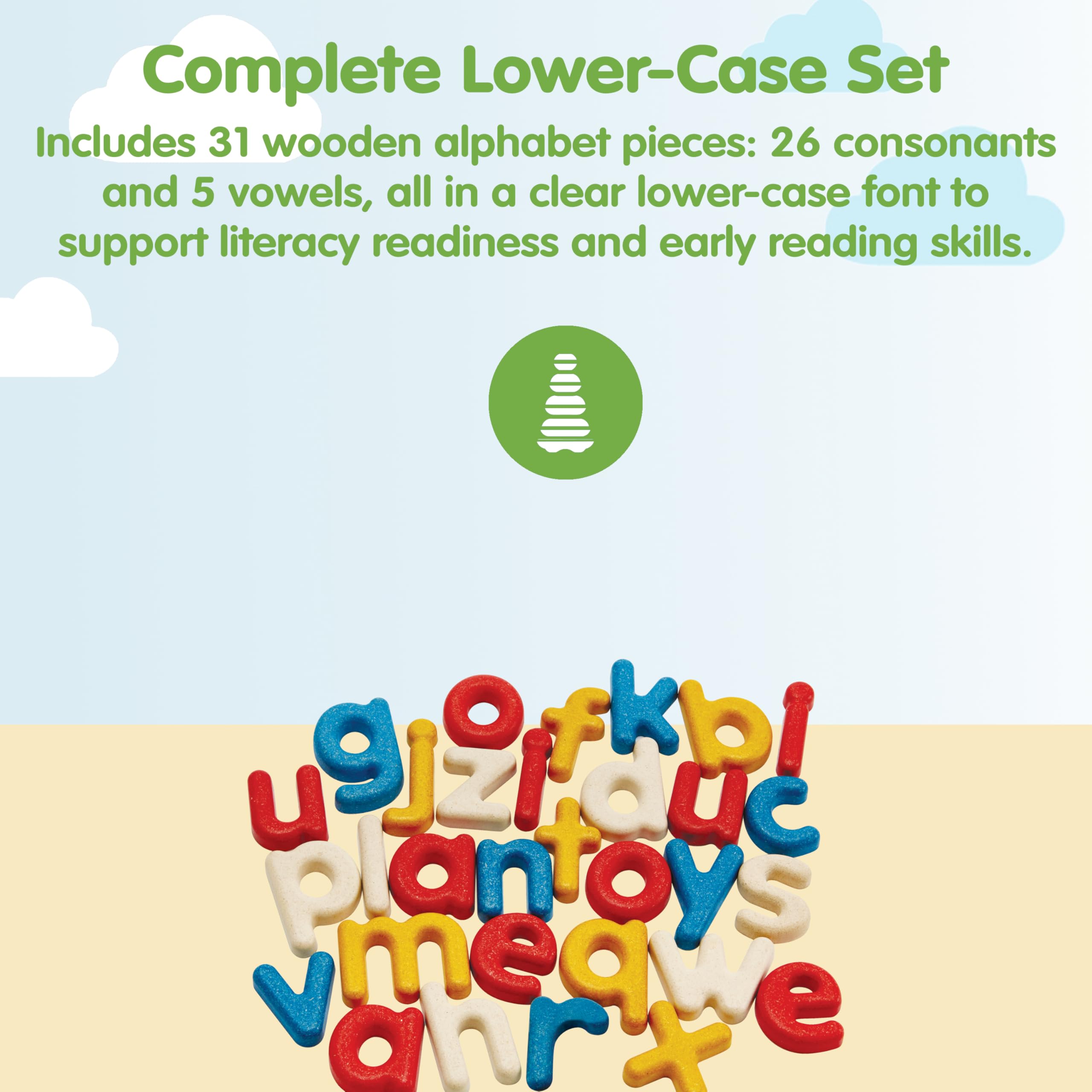 PlanToys Wooden A–Z Alphabet & Hand Sign Learning Toy
