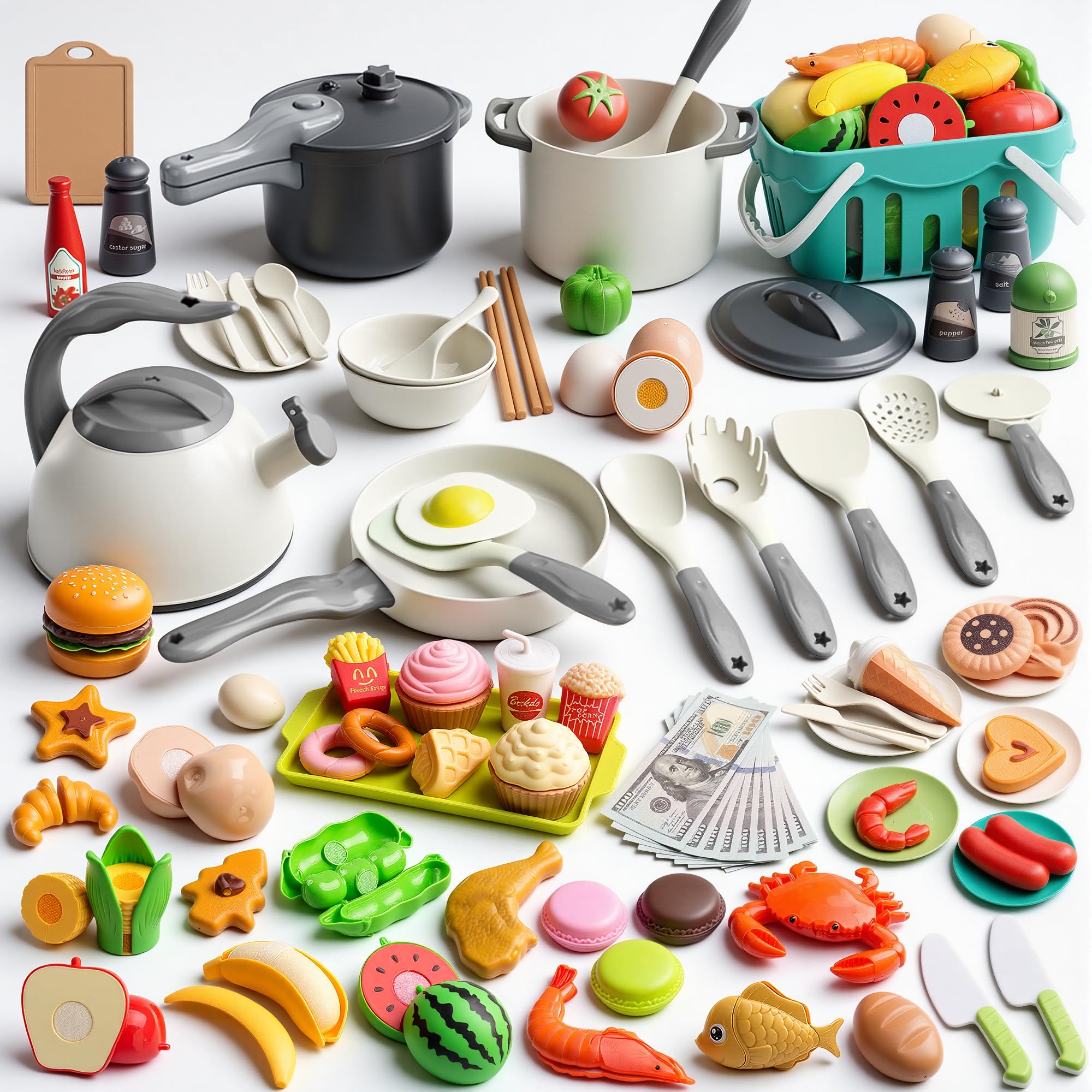 Kids’ Pretend Cooking Playset with Food & Cookware