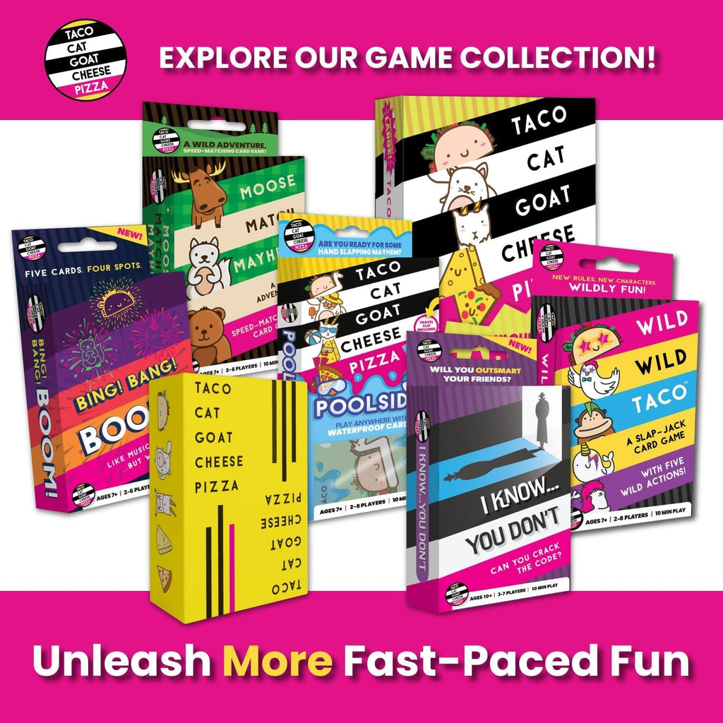Taco Cat Goat Cheese Pizza Fast-Paced Family Card Game