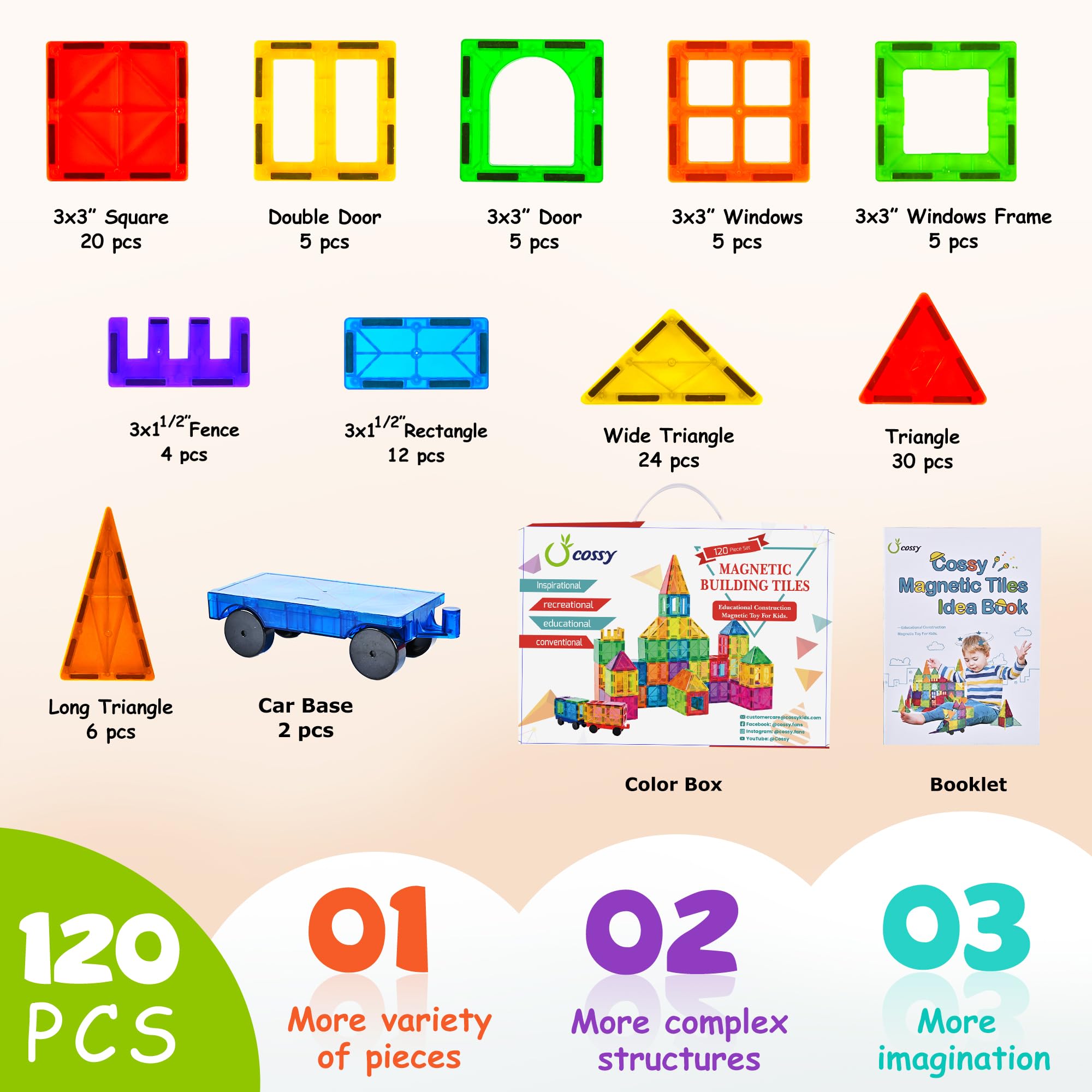 Cossy Magnetic Building Tiles Set for Creative STEM Play