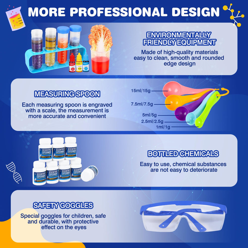 80-Experiment STEM Science Lab Kit for Kids Ages 6–10