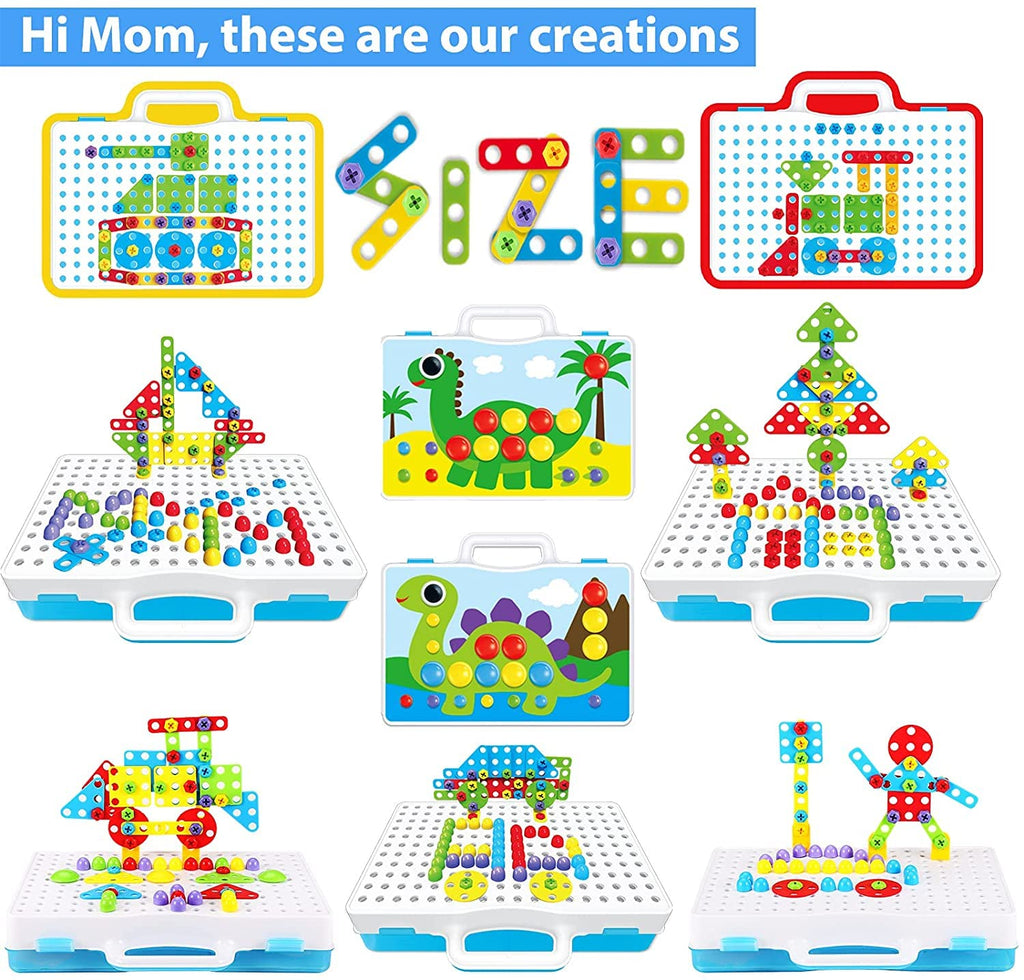 Parhlen 244-Piece Electric Drill Building Set for Kids