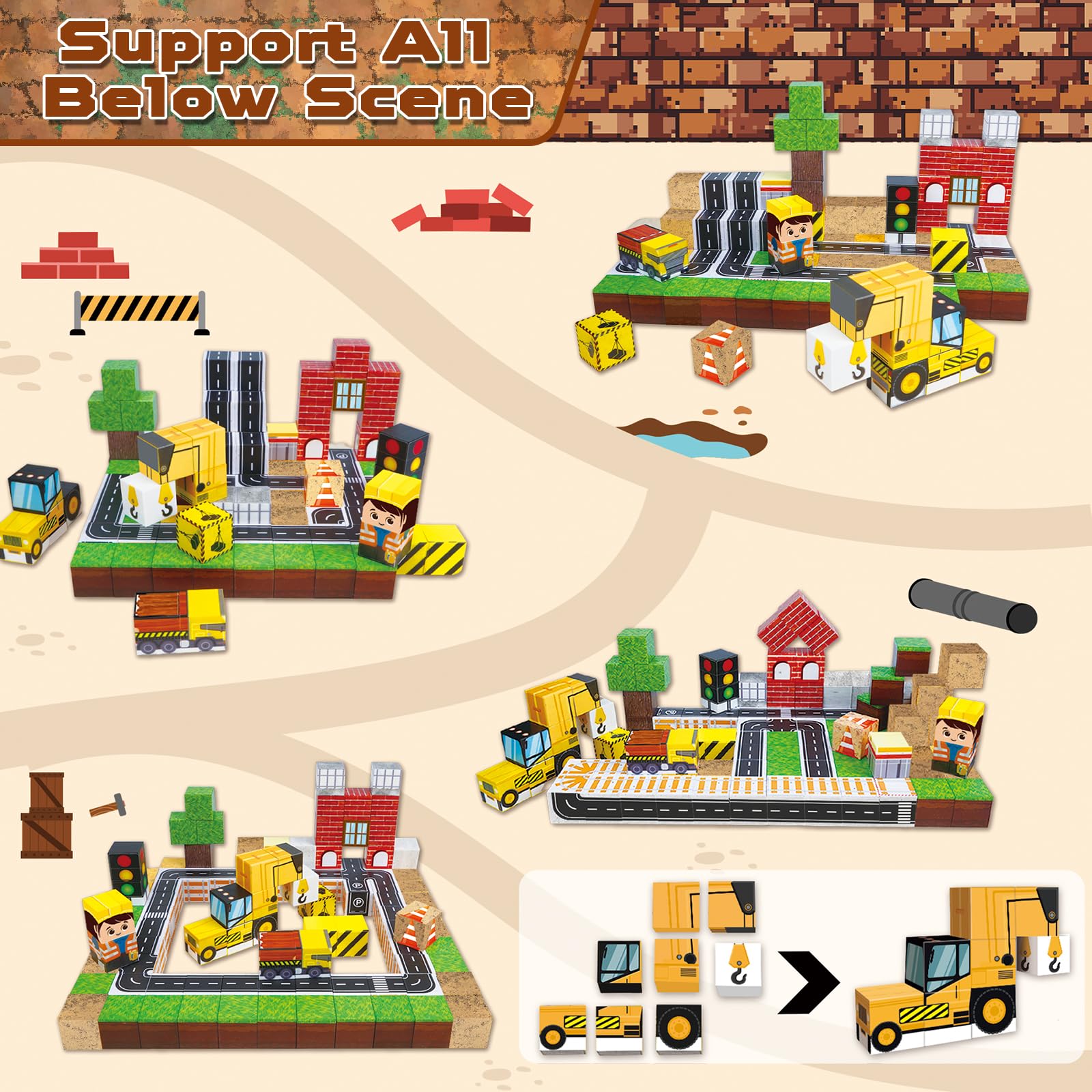 ToyUnited 100-Piece Magnetic Building Blocks STEM Set