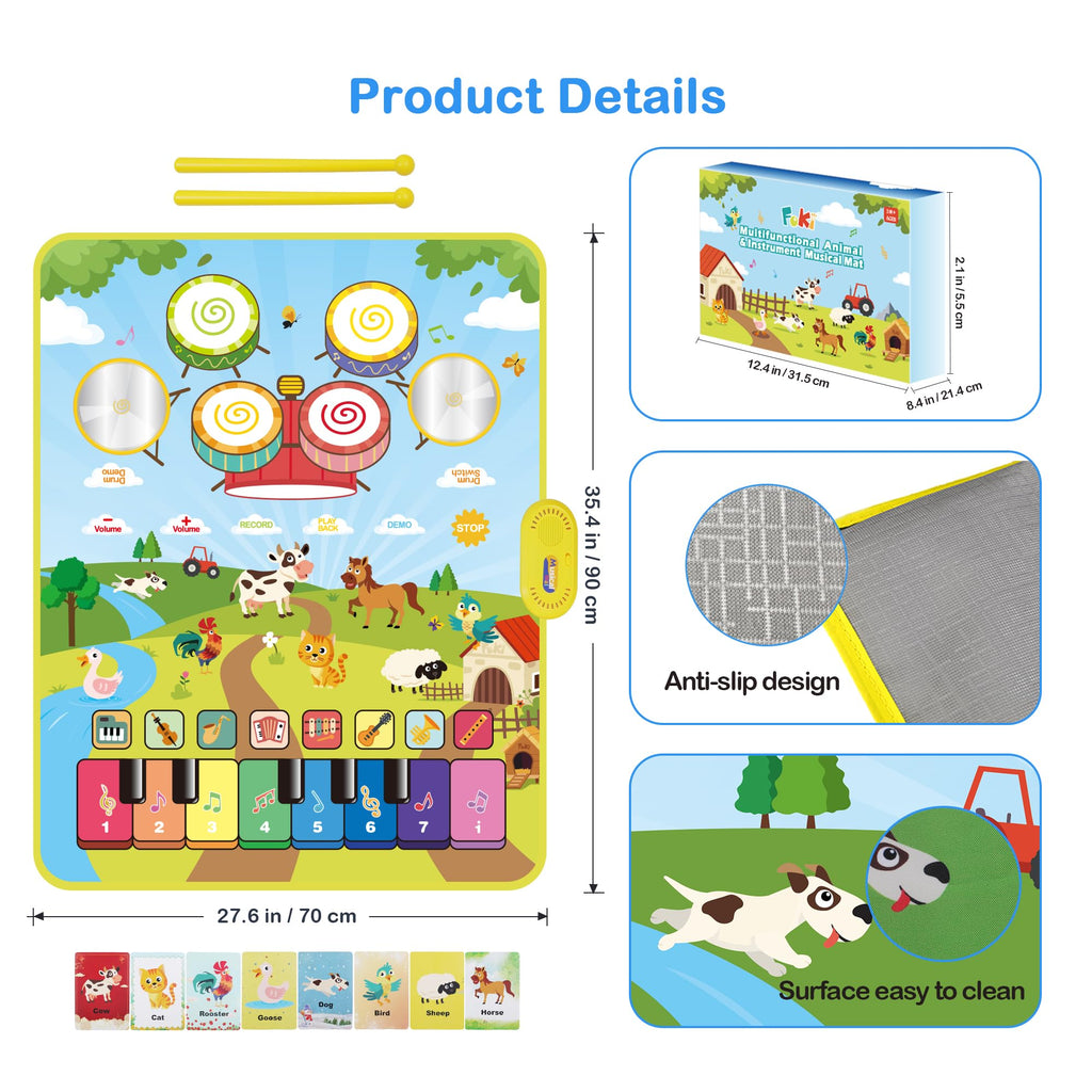 FOKI Interactive Floor Piano Musical Mat for Toddlers