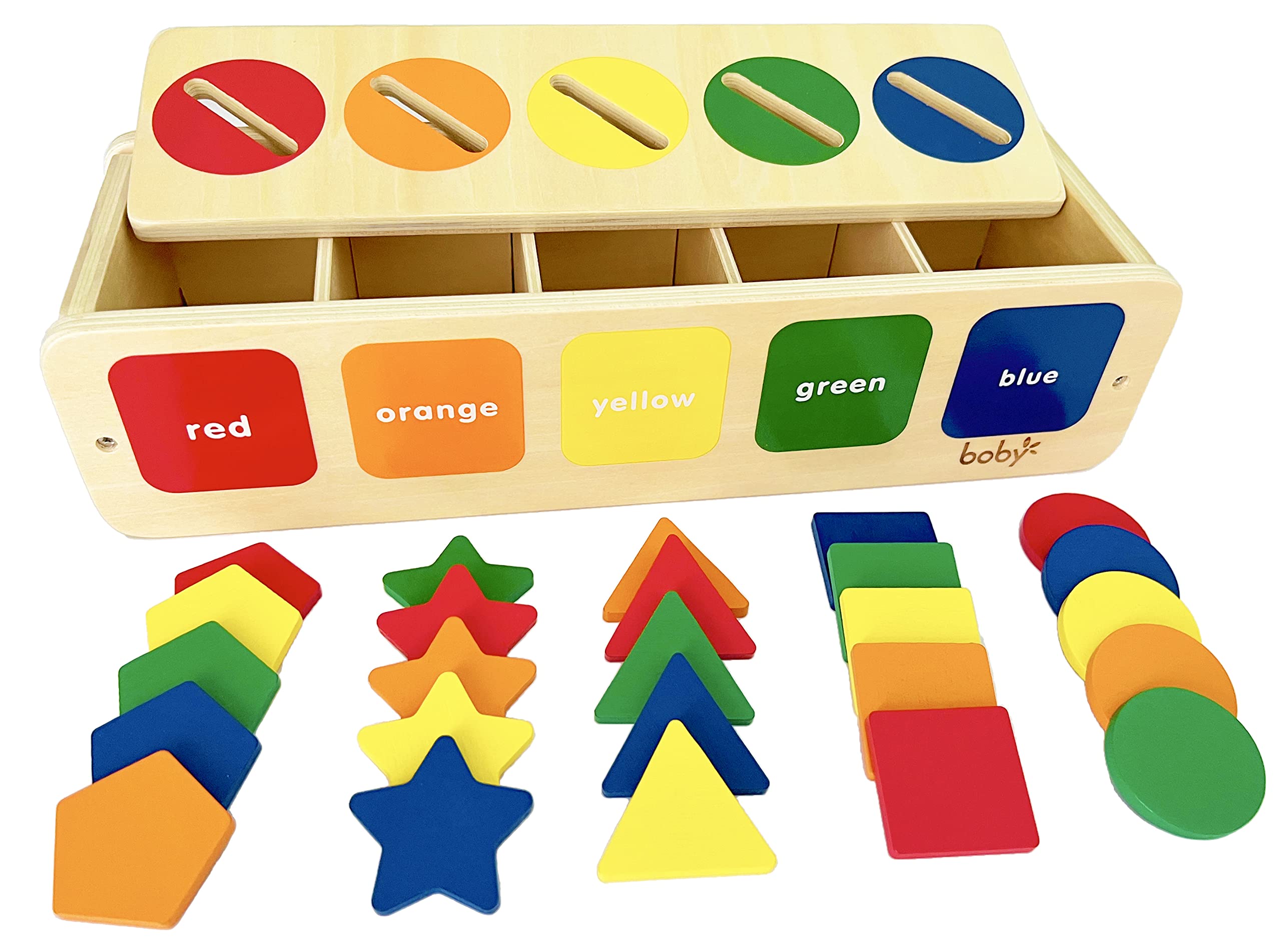Dailyfunn Wooden Montessori Sorting Box for Toddlers