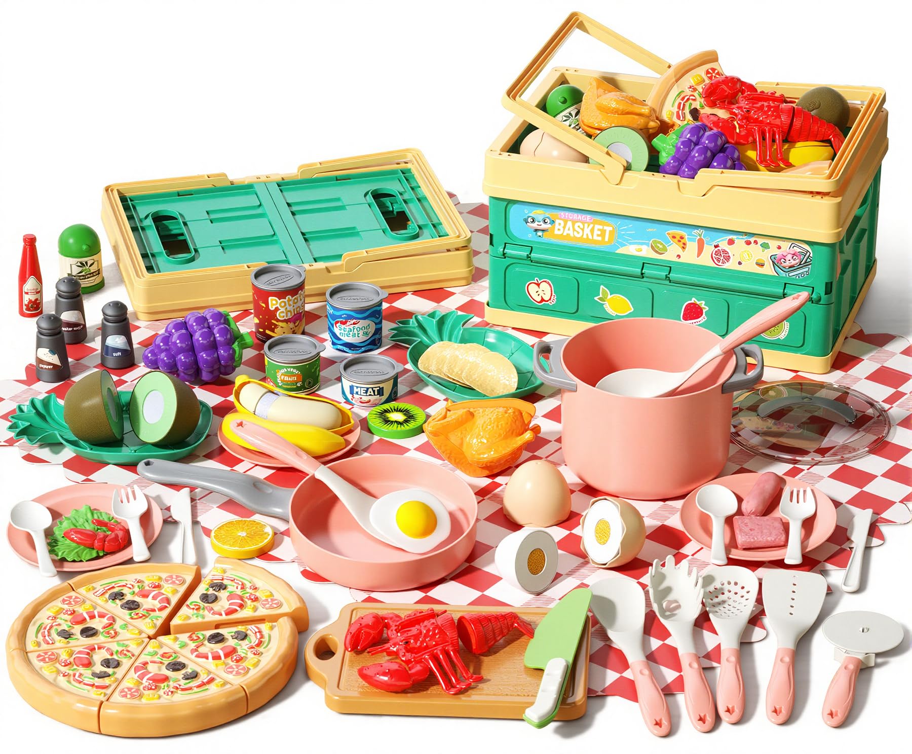 Kids’ Pretend Cooking Playset with Food & Cookware