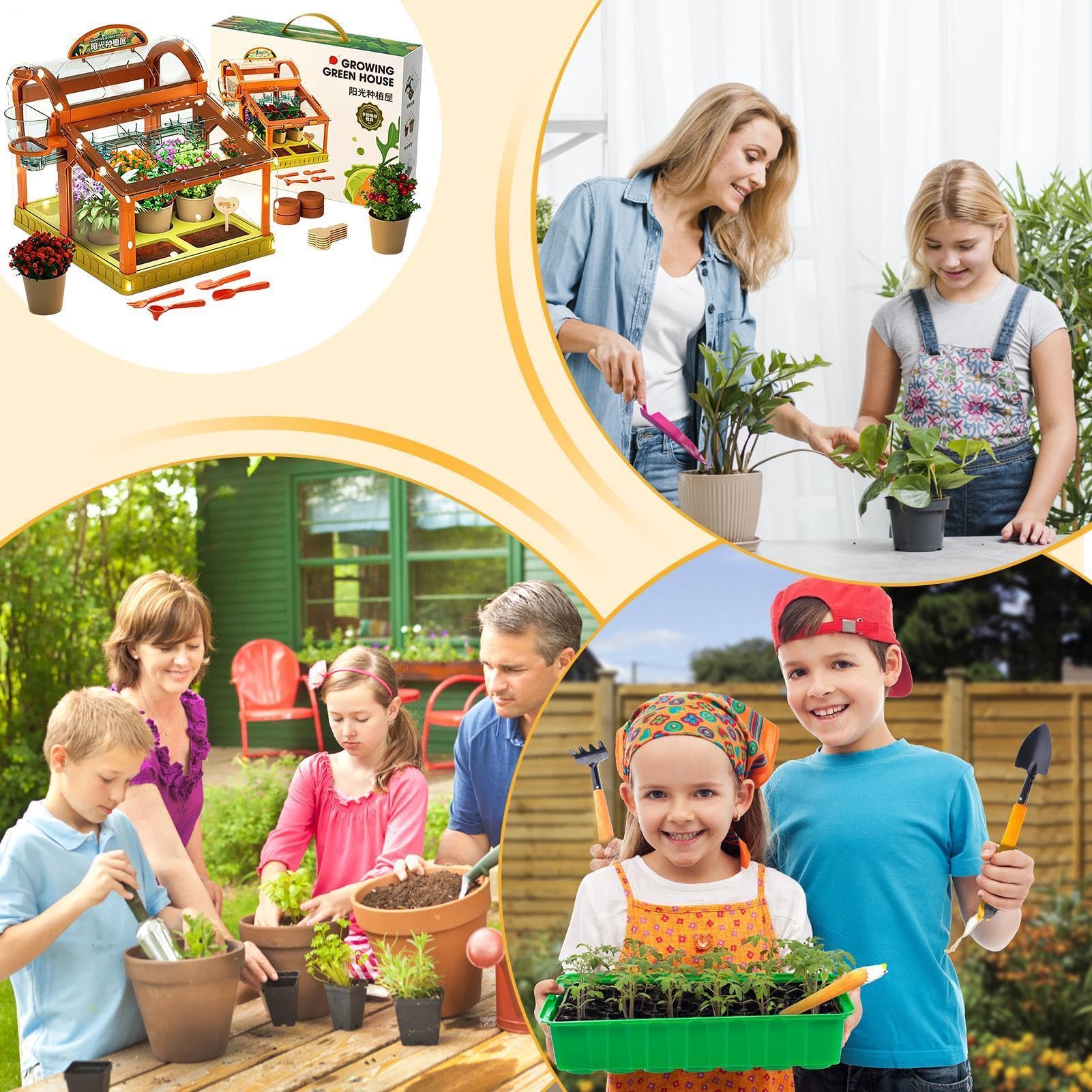 Kids’ Greenhouse Growing Kit with LED Grow Lights