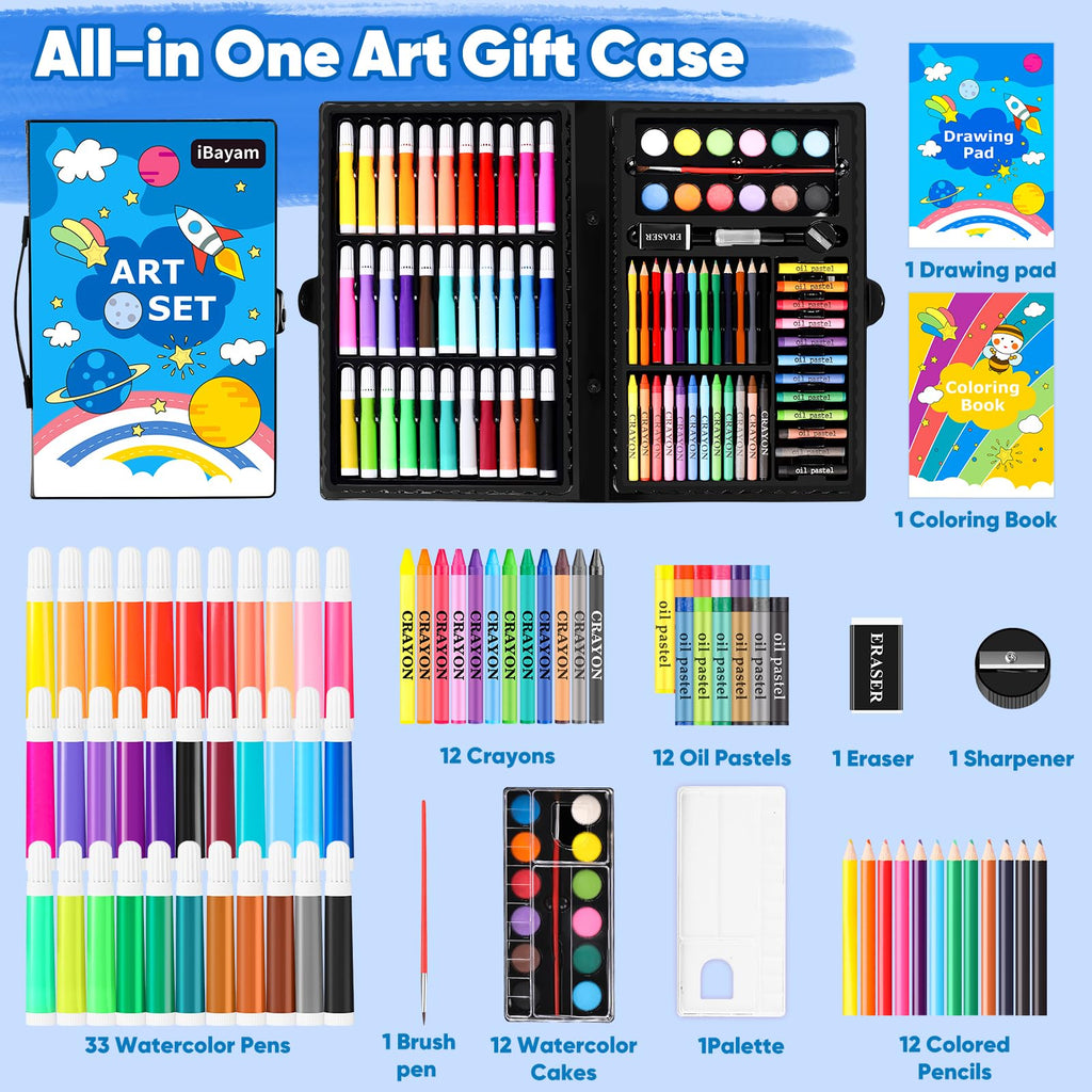 iBayam 139-Piece Drawing, Painting & Coloring Art Set