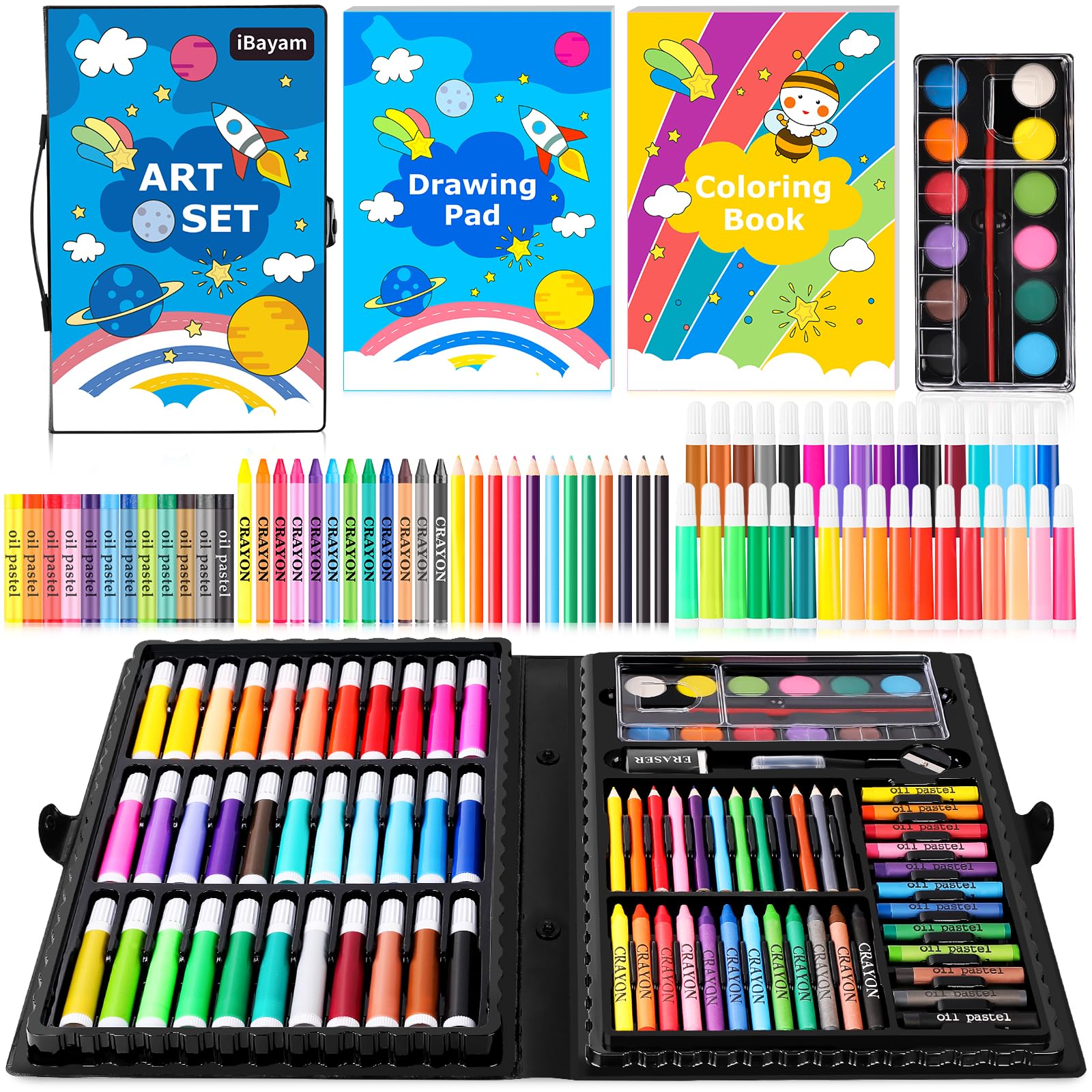 iBayam 139-Piece Drawing, Painting & Coloring Art Set
