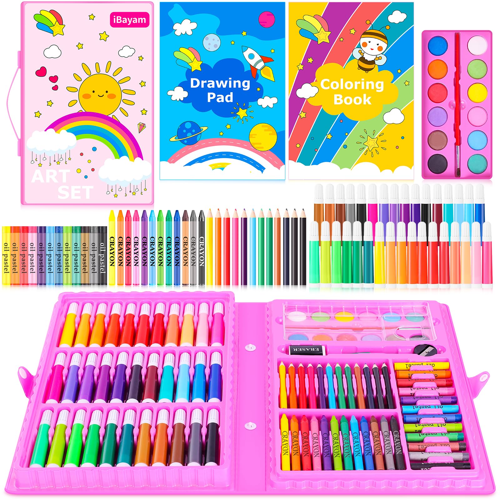 iBayam 139-Piece Drawing, Painting & Coloring Art Set