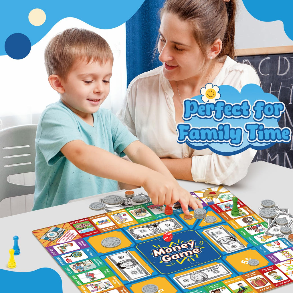 Torlam Kids’ Money Board Game with Coins & Bills