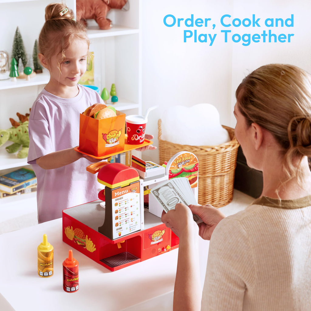 Lalalark 40-Piece Interactive Fast Food Restaurant Playset
