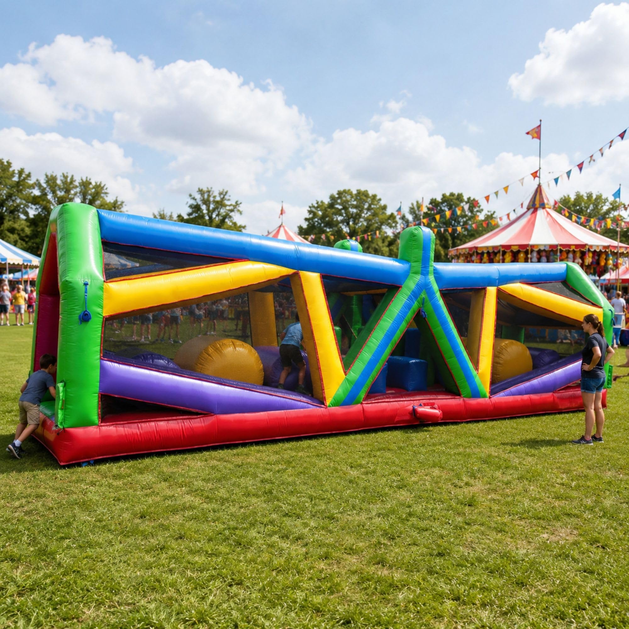 Retro Radical Run 40-Foot Inflatable Obstacle Course