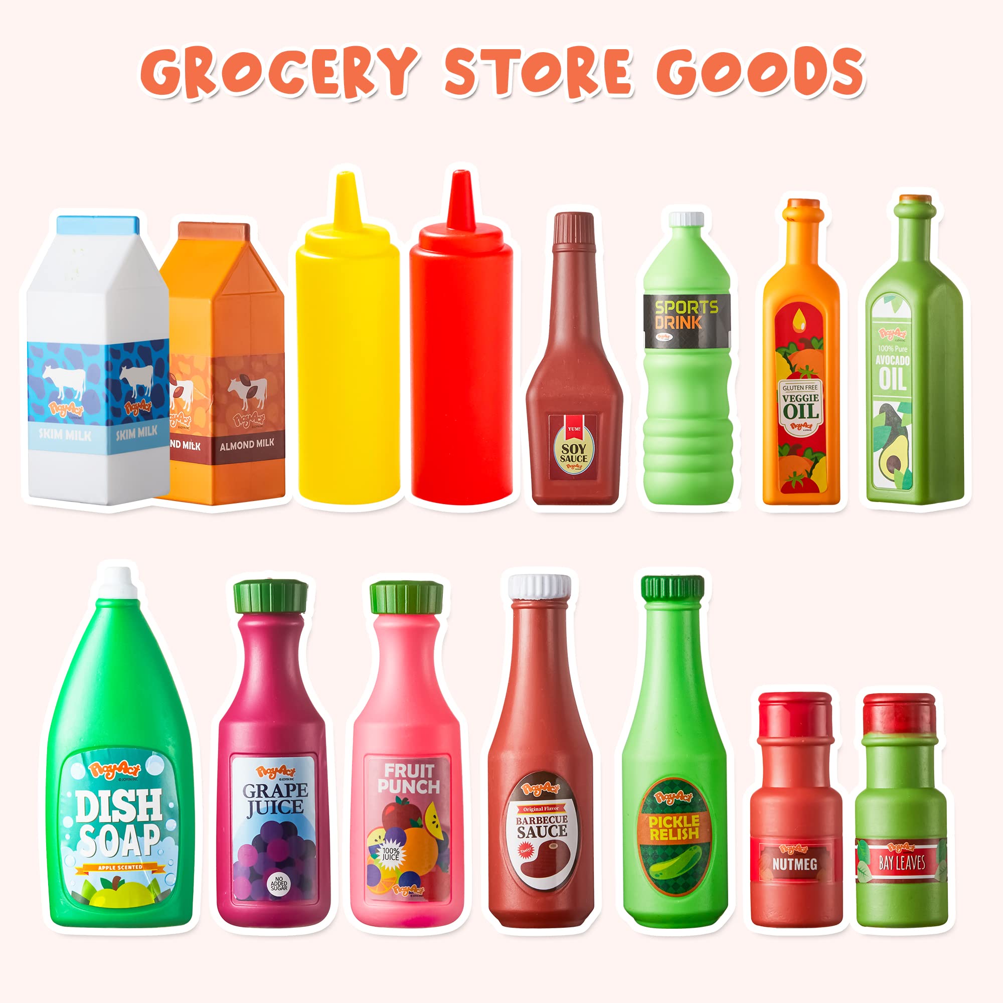 JOYIN 30-Piece Grocery Cans & Play Food Set for Kids
