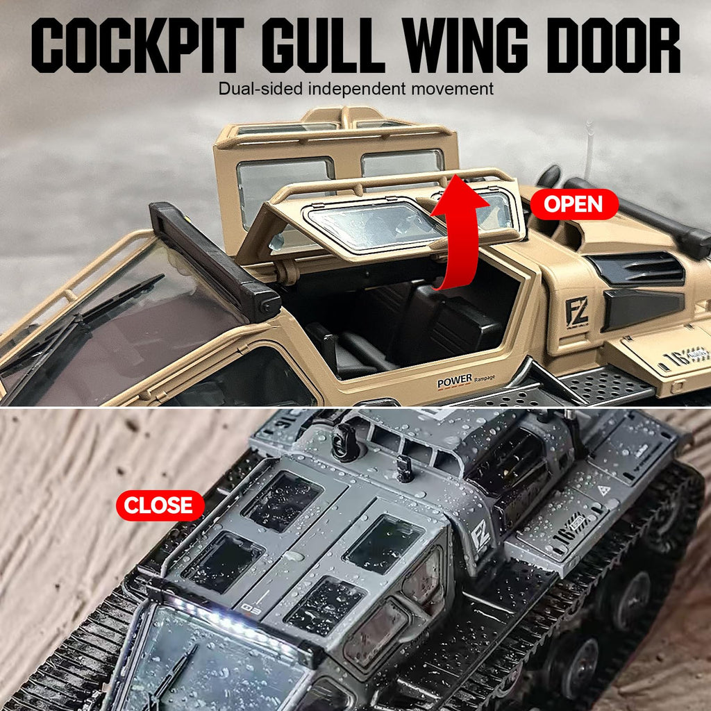 Toylefun 1:16 RC Military Tank with LED Lights