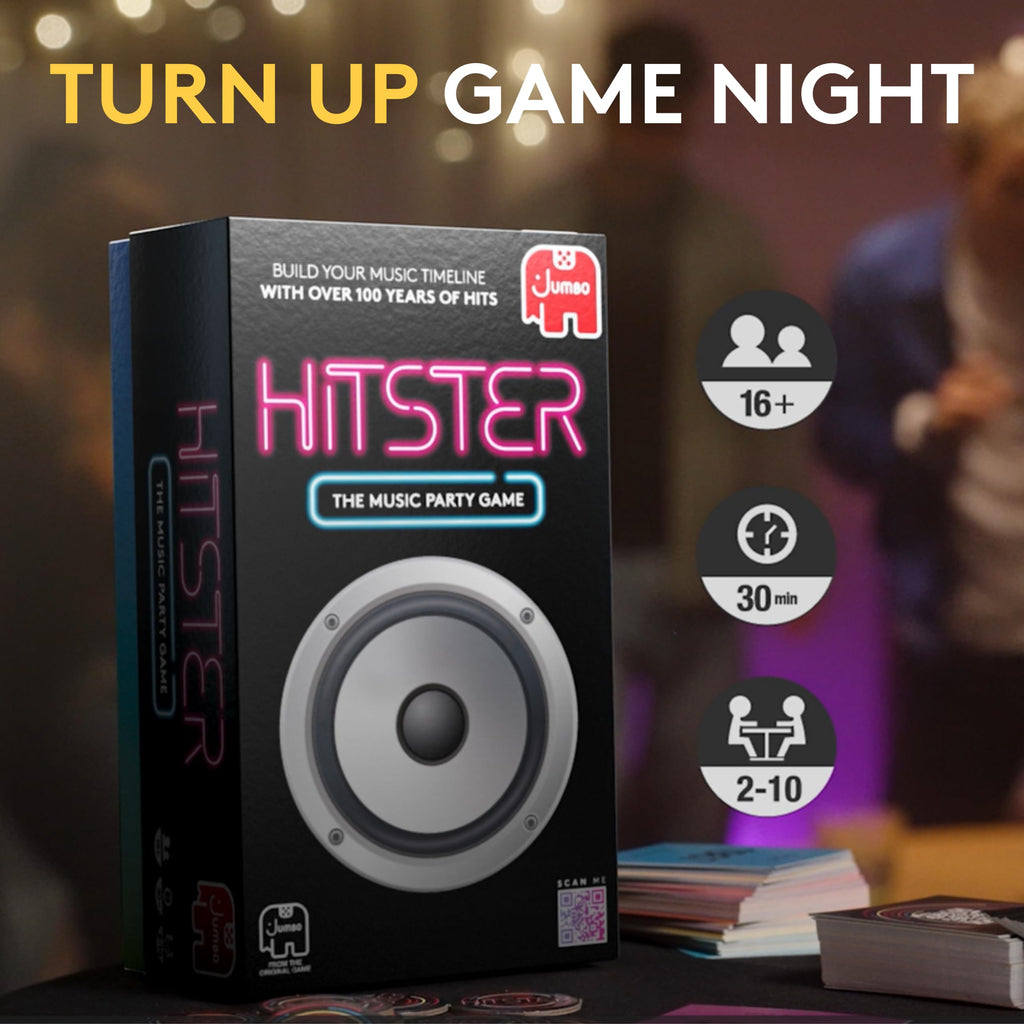 Jumbo Hitster Music Party Quiz Card Game for 2–10 Players