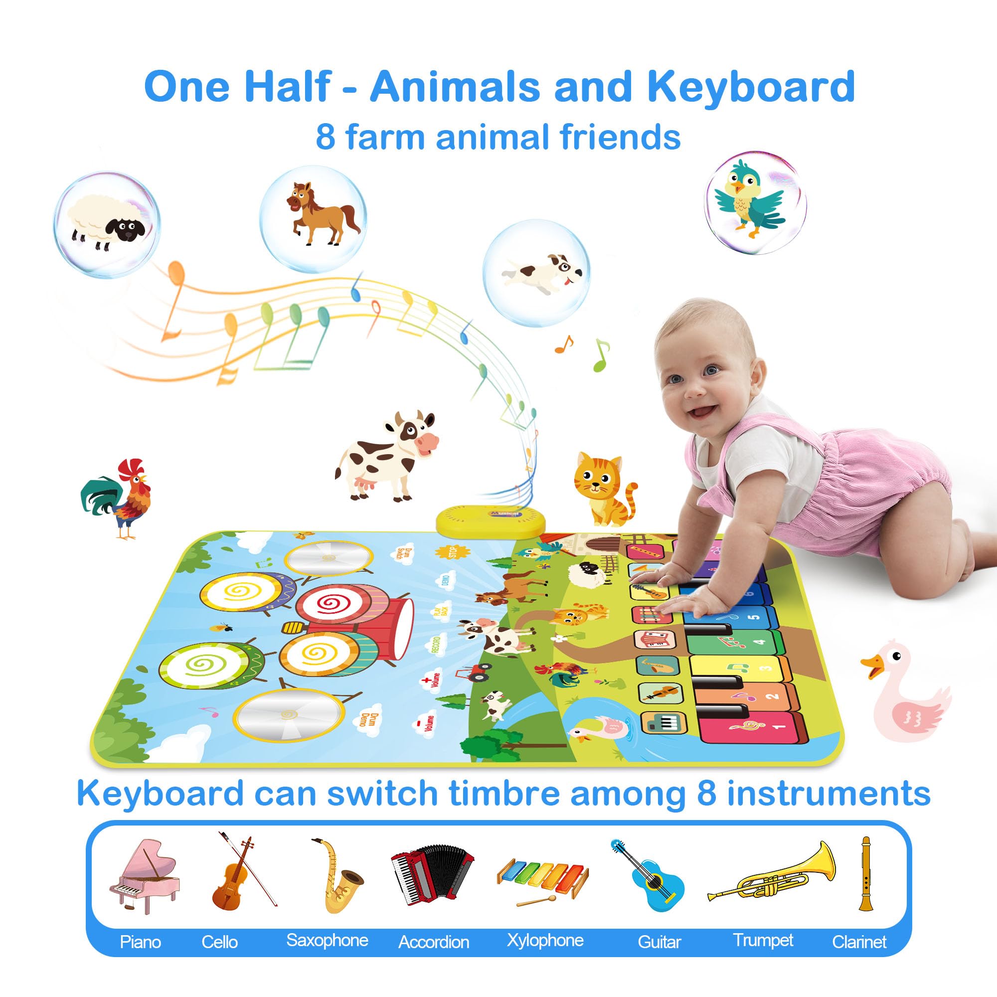 FOKI Interactive Floor Piano Musical Mat for Toddlers